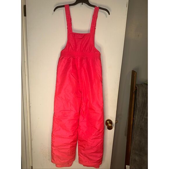 Champion Girls Ski Pant Snow Bib Adjustable Neon Pink Size Large 10-12 - Picture 5 of 7